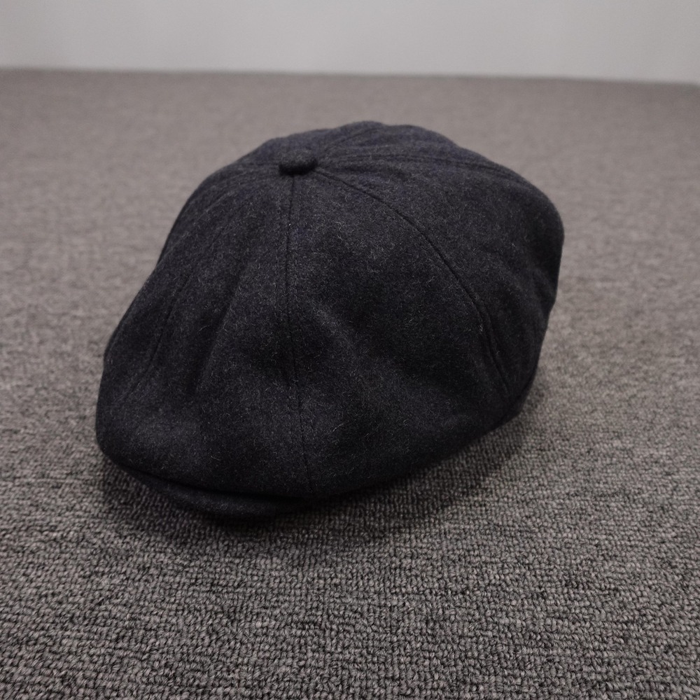 Voboom‎ Hat Newsboy Fitted Mens One Size Black Wool Blend Quilted Lined Winter